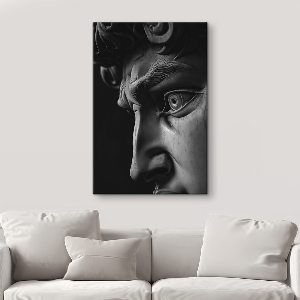 A statue of a man's face