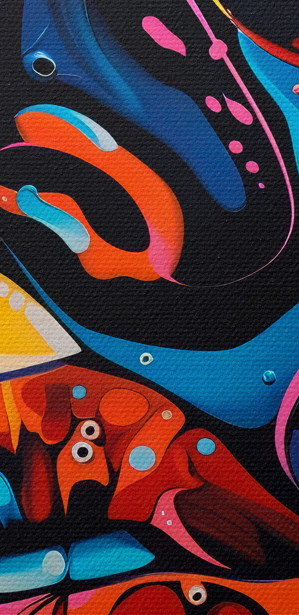 Een schilderij van het gezicht van een vrouw Een schilderij van het gezicht van een vrouw