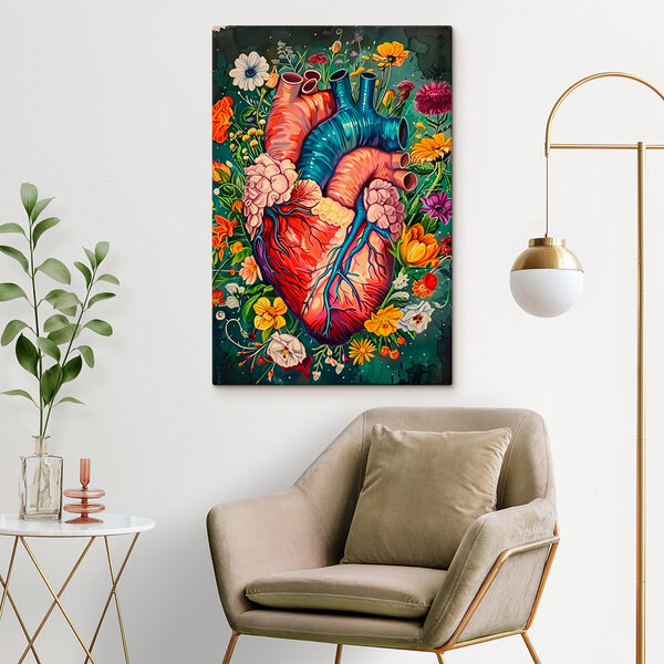 Een kleurrijk hart met bloemen Een kleurrijk hart met bloemen