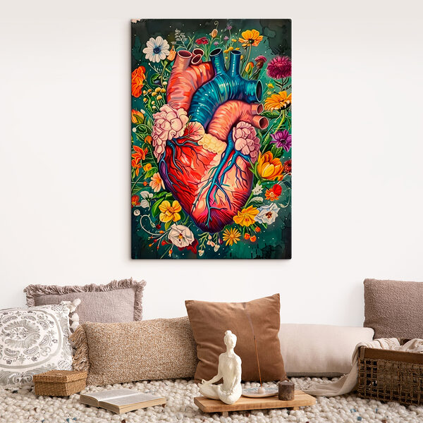 Een kleurrijk hart met bloemen Een kleurrijk hart met bloemen