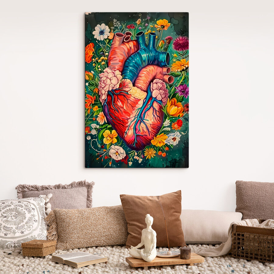 Een kleurrijk hart met bloemen