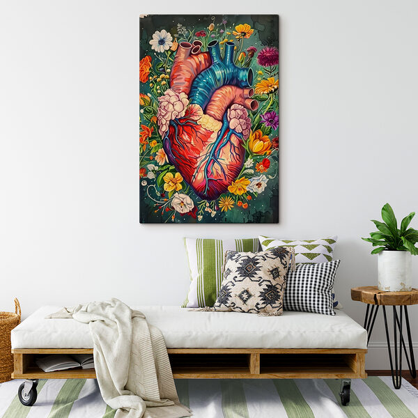 Een kleurrijk hart met bloemen Een kleurrijk hart met bloemen