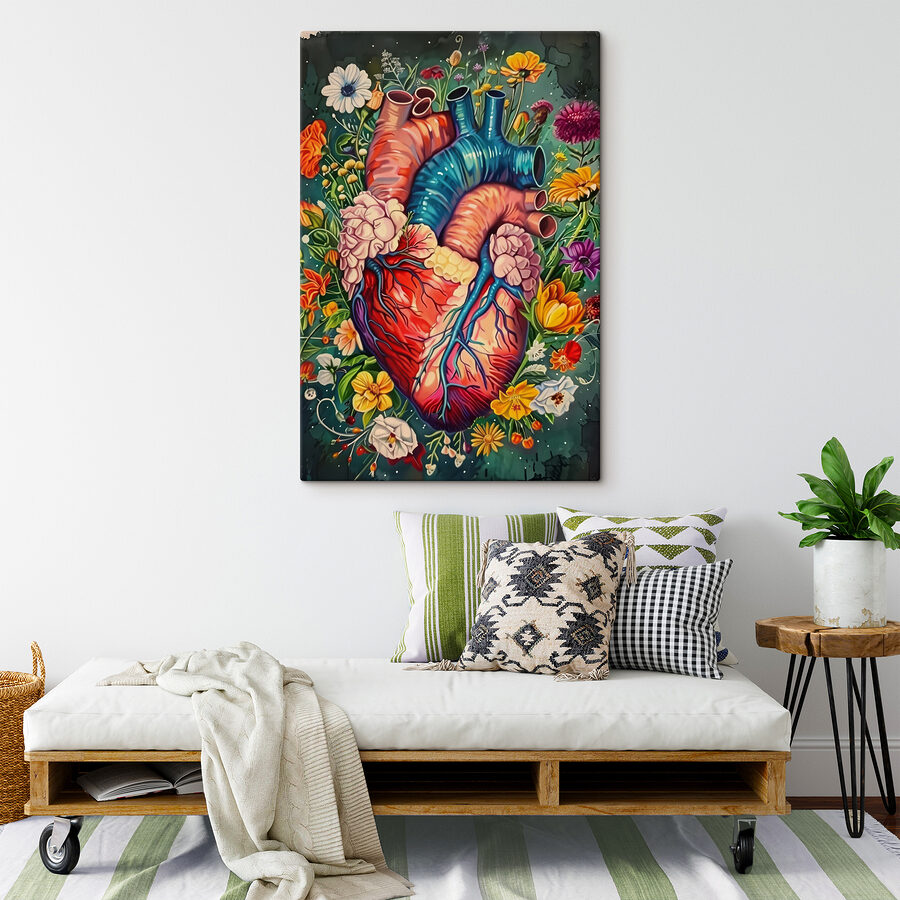 Een kleurrijk hart met bloemen