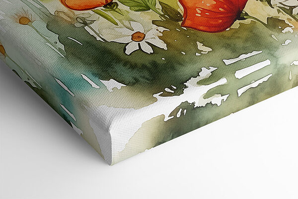 Een aquarel van een dier in een bloemenveld Een aquarel van een dier in een bloemenveld