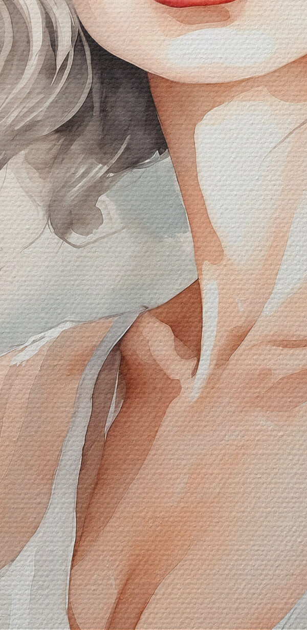 Een aquarel van een vrouw met zonnebril Een aquarel van een vrouw met zonnebril