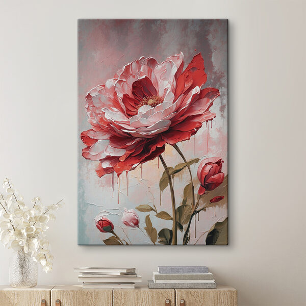 Een schilderij van een bloem Een schilderij van een bloem
