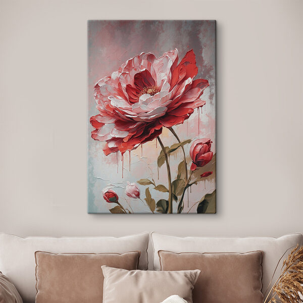 Een schilderij van een bloem Een schilderij van een bloem