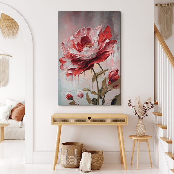 Een schilderij van een bloem Een schilderij van een bloem