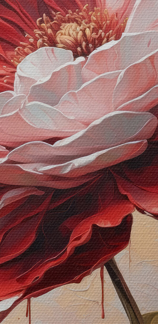 Een schilderij van een bloem Een schilderij van een bloem