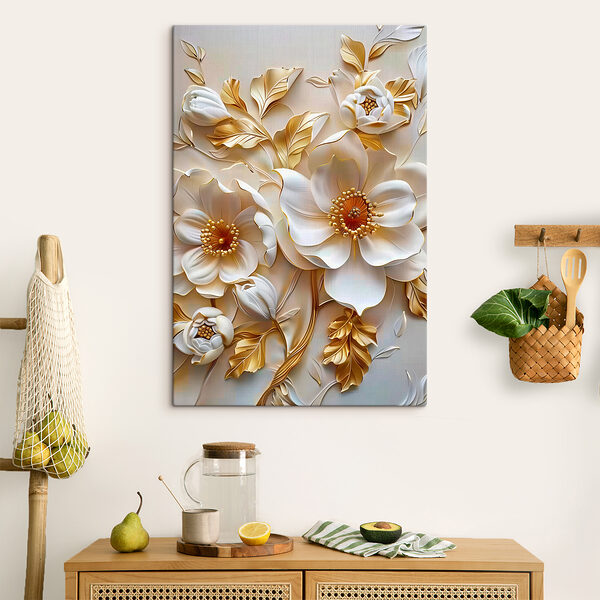 Elegant bloemmotief met witte bloemen Elegant bloemmotief met witte bloemen