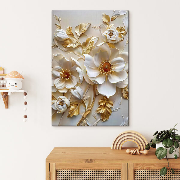Elegant bloemmotief met witte bloemen Elegant bloemmotief met witte bloemen