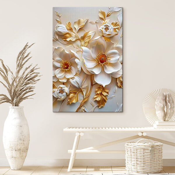 Elegant bloemmotief met witte bloemen Elegant bloemmotief met witte bloemen