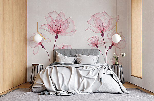 A group of pink flowers