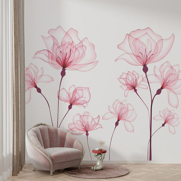 A group of pink flowers