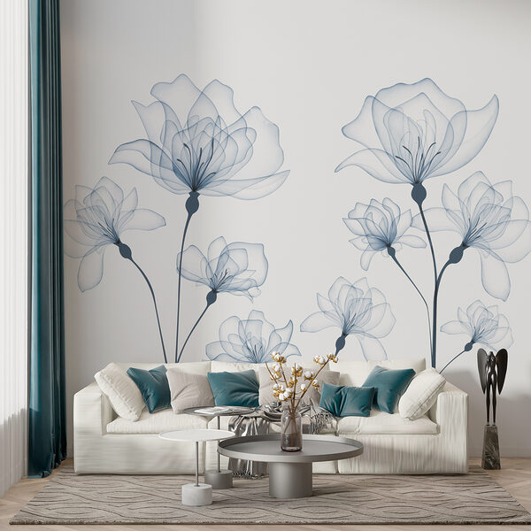 Transparante bloemen op een witte achtergrond Transparante bloemen op een witte achtergrond