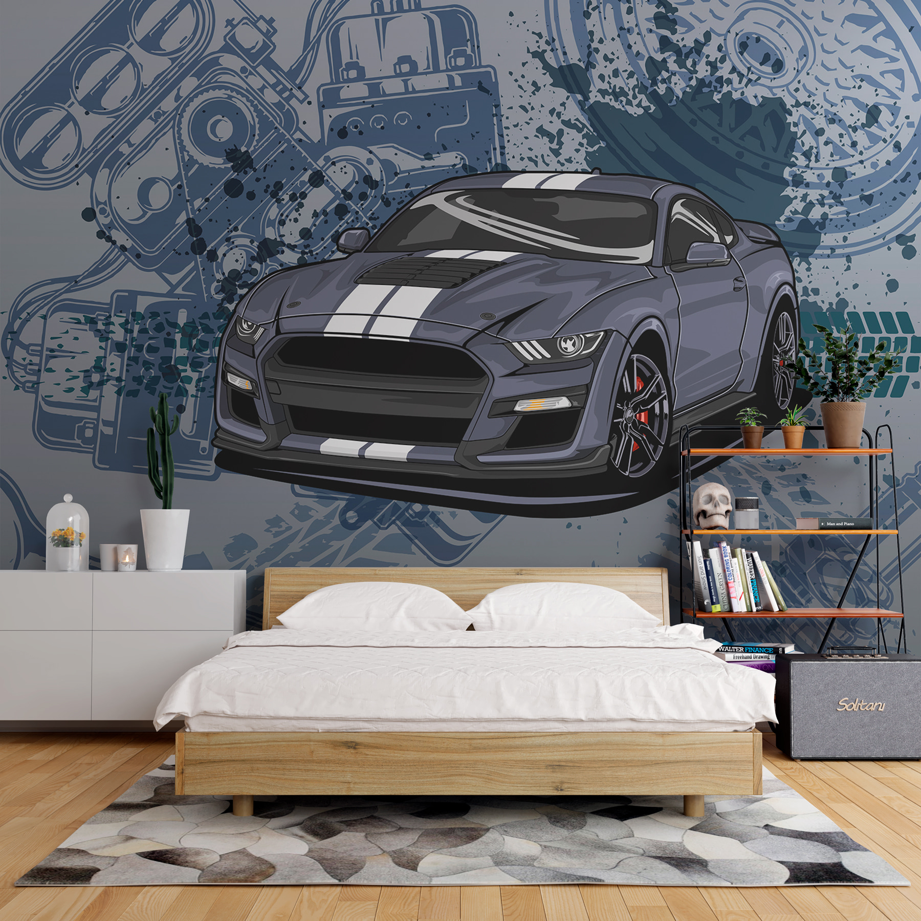 A car with a wrench and wheels A car with a wrench and wheels