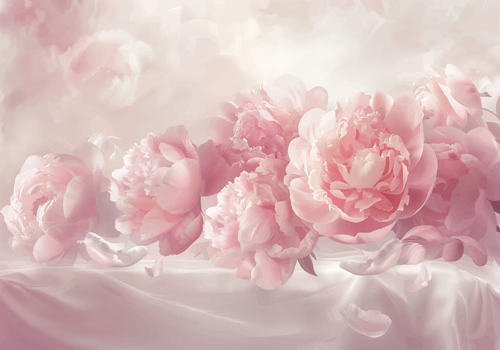 Een groep roze bloemen Een groep roze bloemen