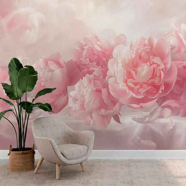 Een groep roze bloemen Een groep roze bloemen