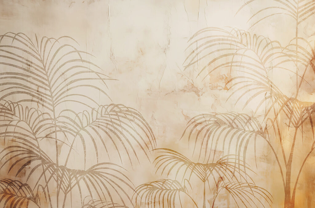 Een muur met palmbladeren Een muur met palmbladeren
