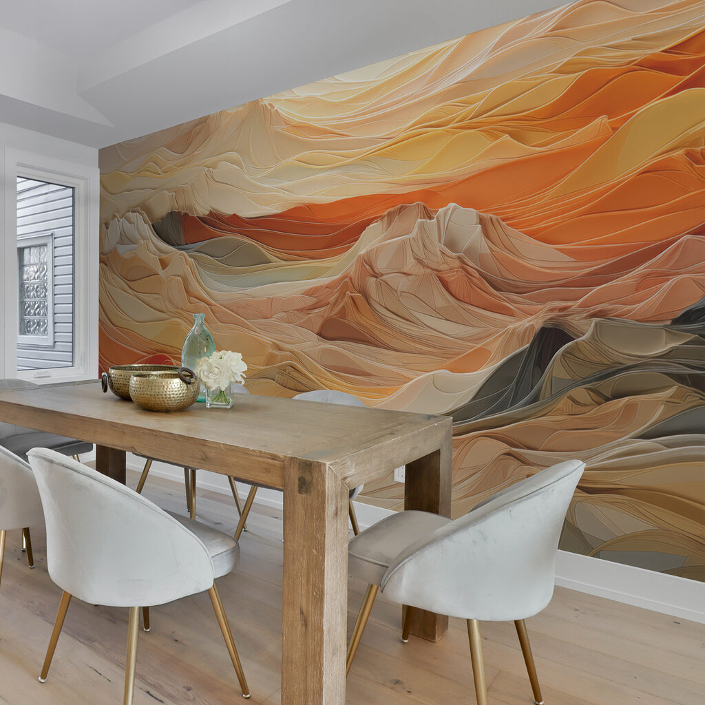 A colorful mountains with lines