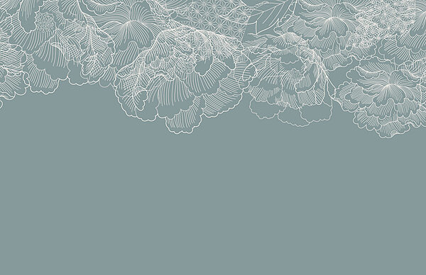 Een witte lijntekening van bloemen Een witte lijntekening van bloemen