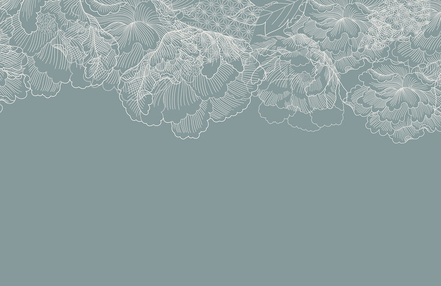 Een witte lijntekening van bloemen Een witte lijntekening van bloemen