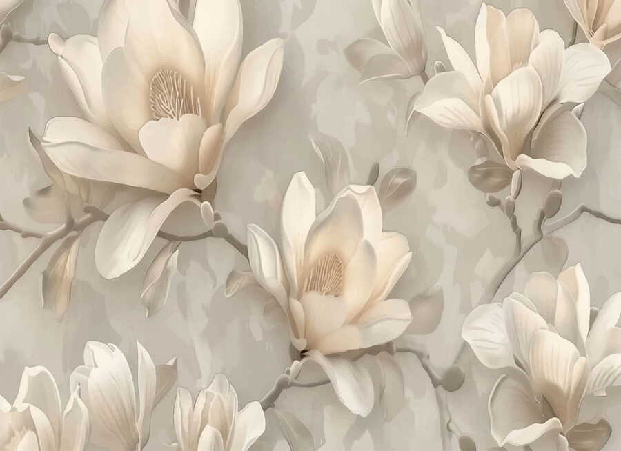 Een behang met bloemen
