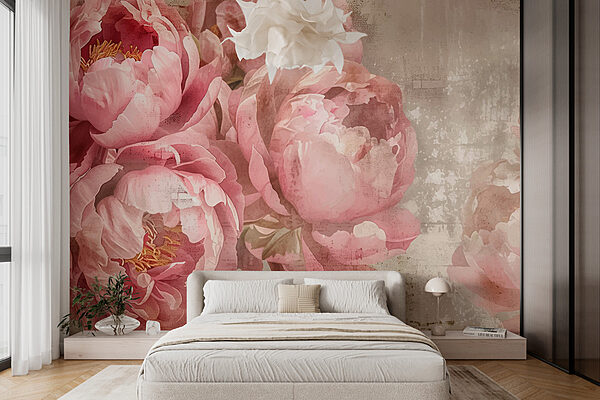 Een groep roze bloemen Een groep roze bloemen