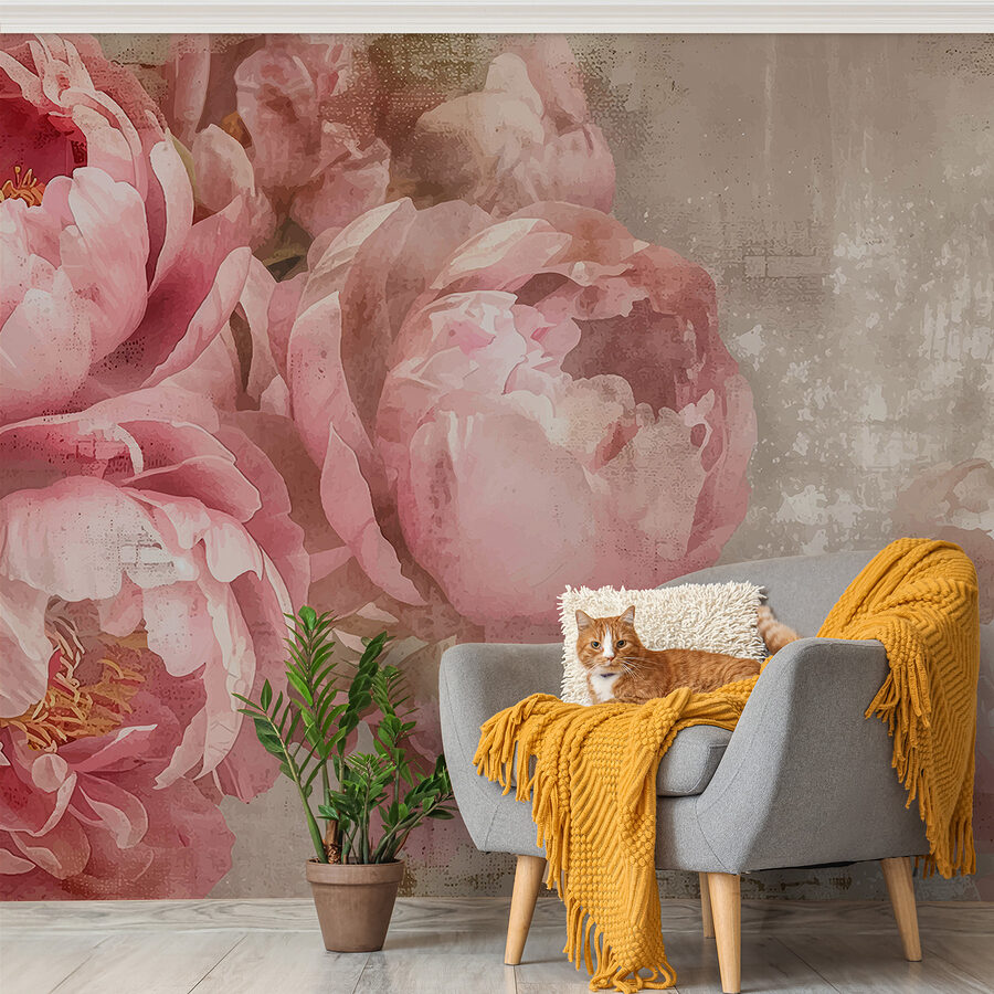 Een groep roze bloemen
