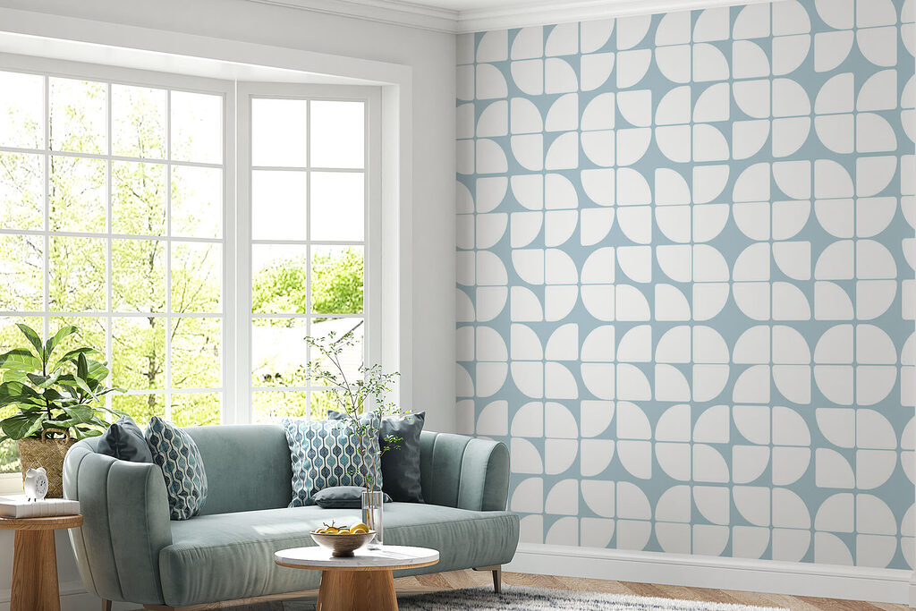A pattern of white and blue circles
