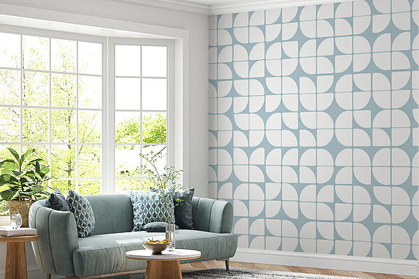 A pattern of white and blue circles