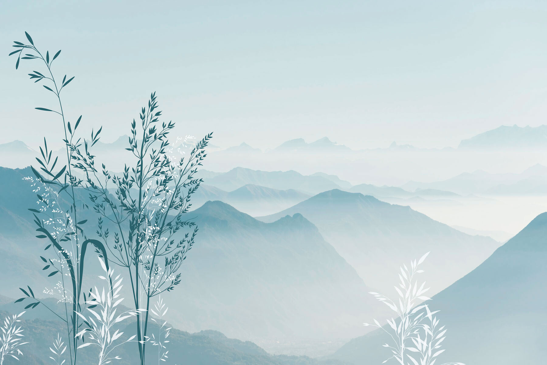 A landscape with mountains and trees