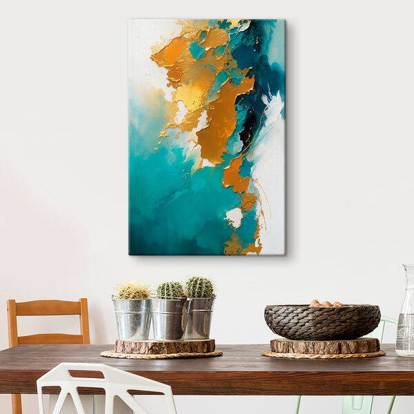 Abstracte kunst met levendige groenblauwe tinten. Abstracte kunst met levendige groenblauwe tinten.