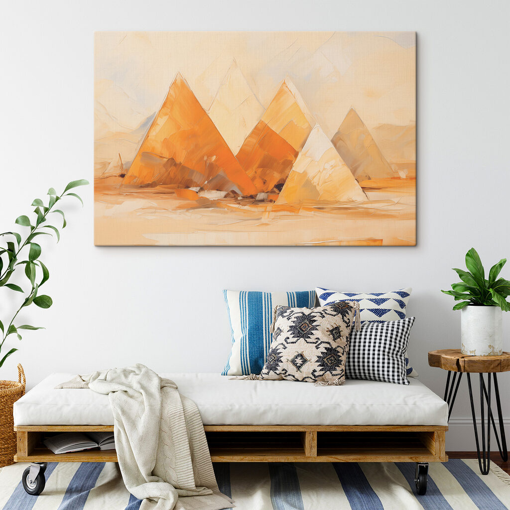 A group of pyramids in a desert