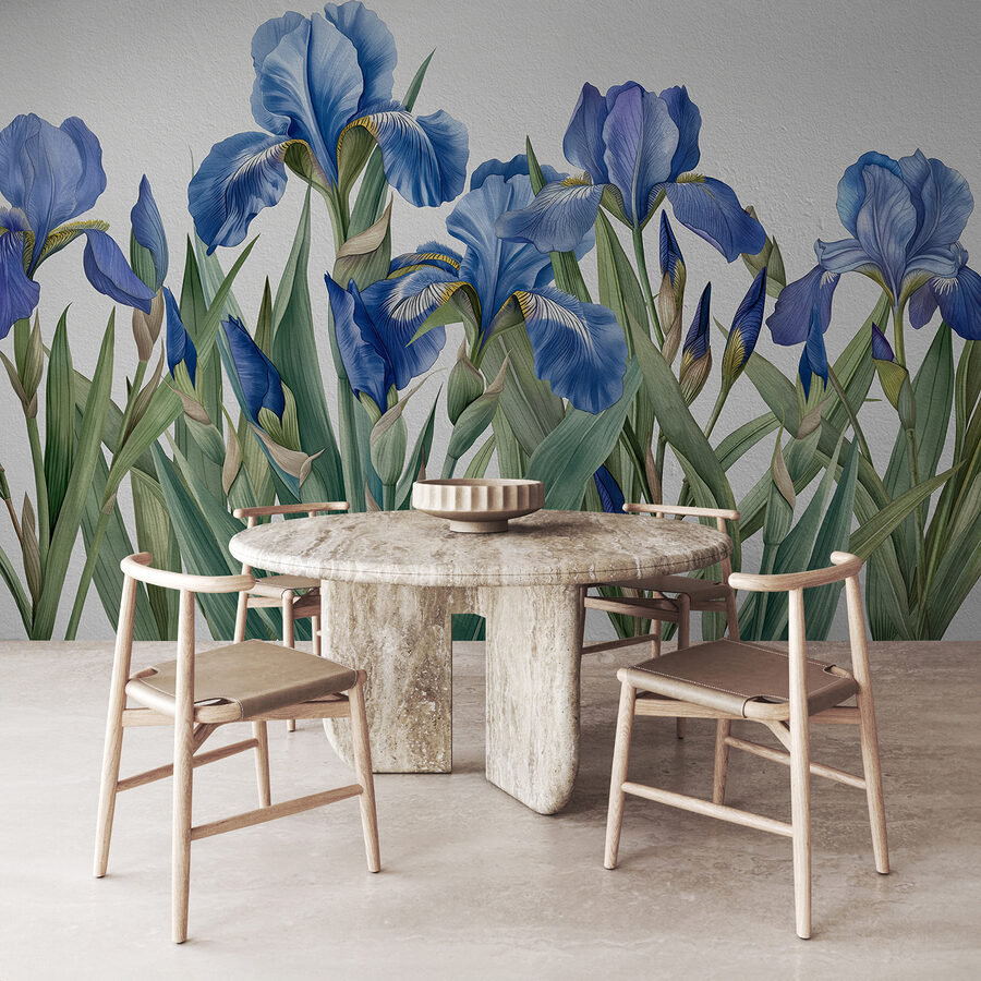 Een groep blauwe bloemen Een groep blauwe bloemen