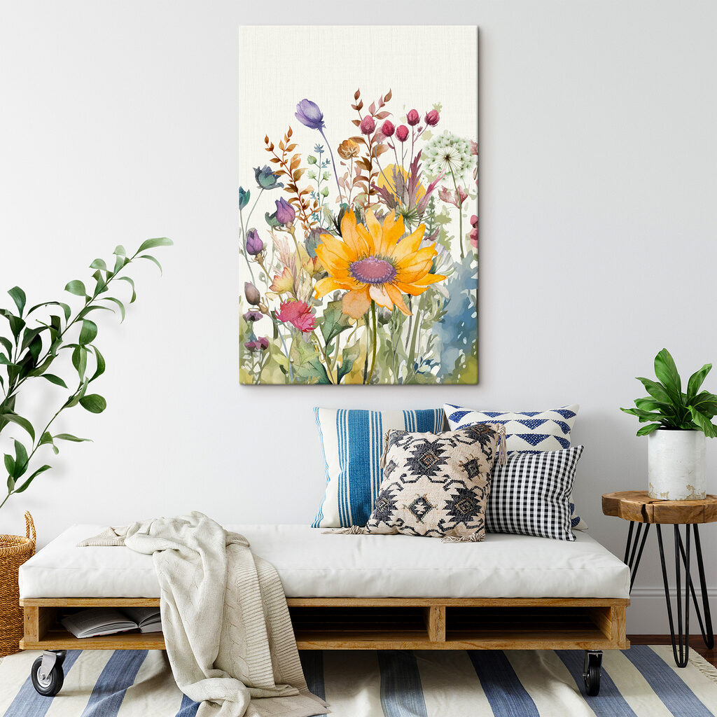 A watercolor painting of flowers