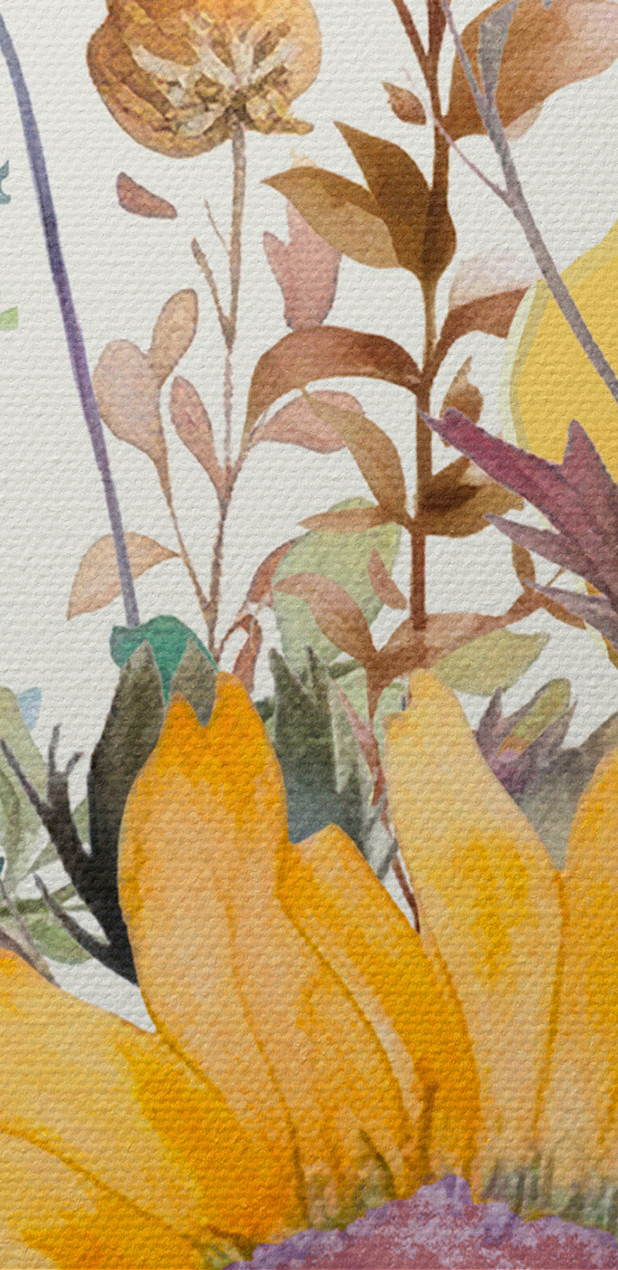 Een aquarelschilderij van bloemen