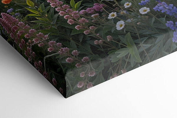 Een veld vol bloemen en bomen Een veld vol bloemen en bomen