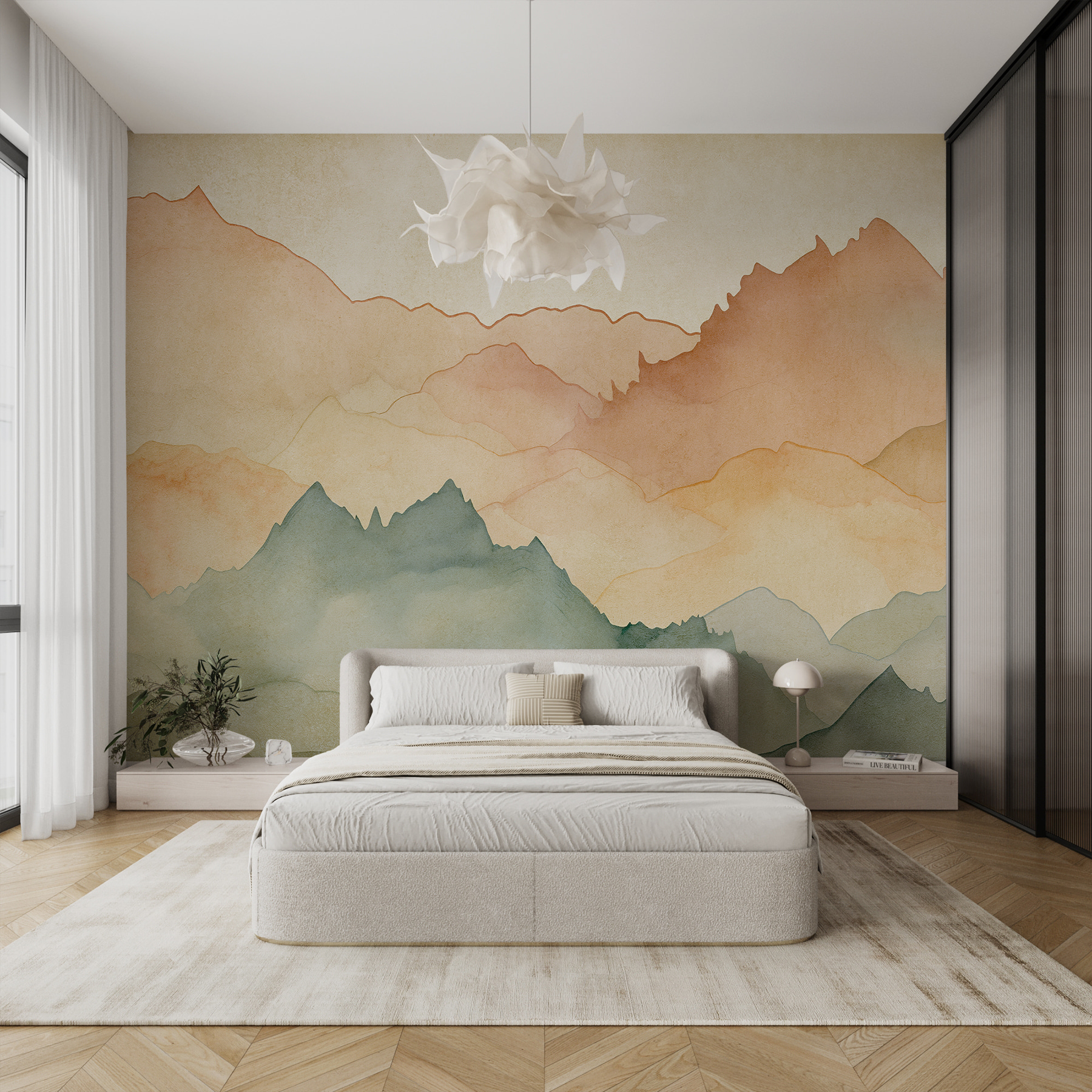 Watercolor painting of mountains Watercolor painting of mountains