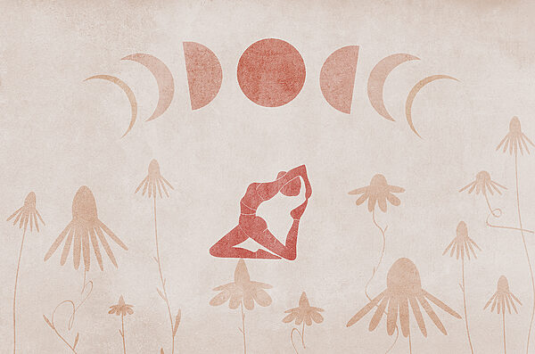 Tekening van een vrouw die yoga doet Tekening van een vrouw die yoga doet