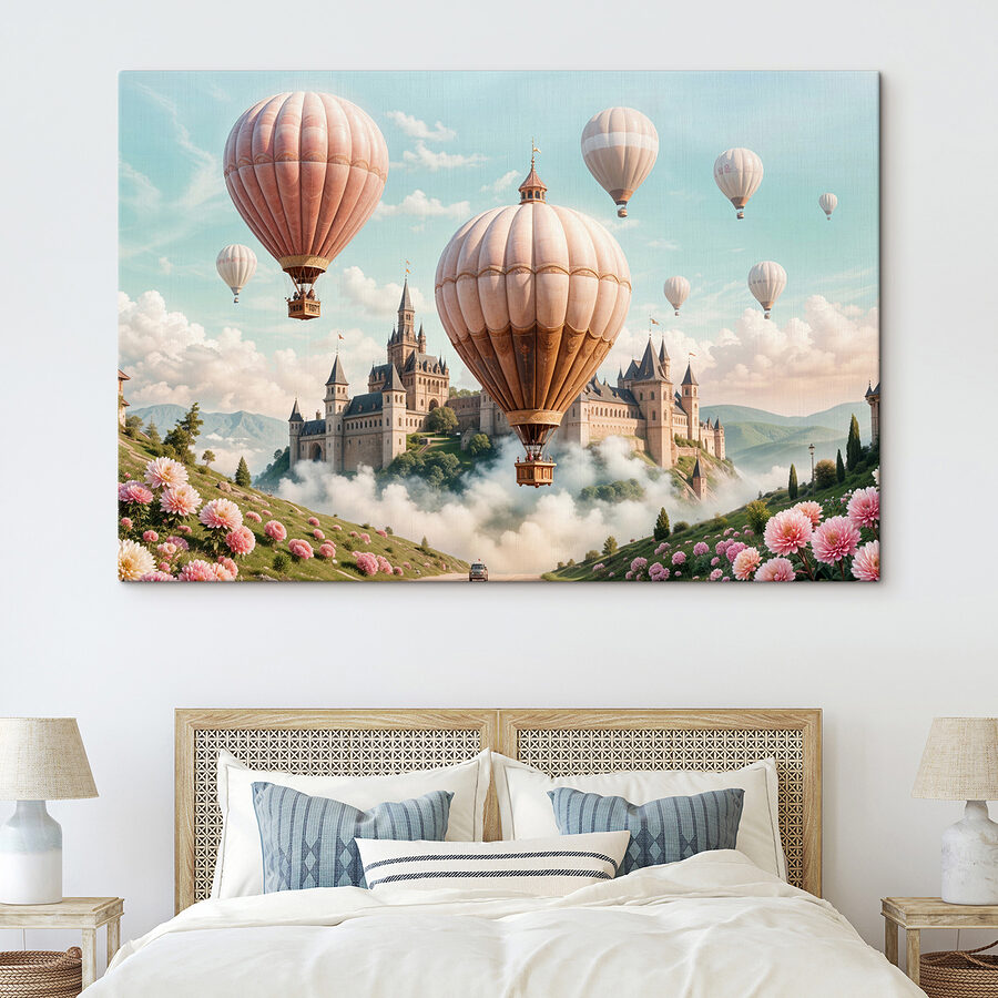 Kasteel met heteluchtballonnen