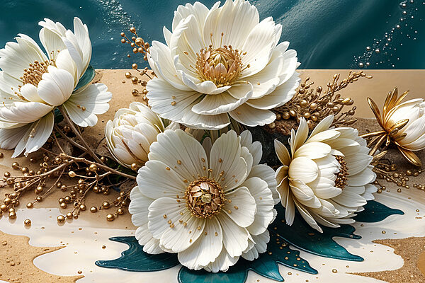 Groep witte bloemen Groep witte bloemen