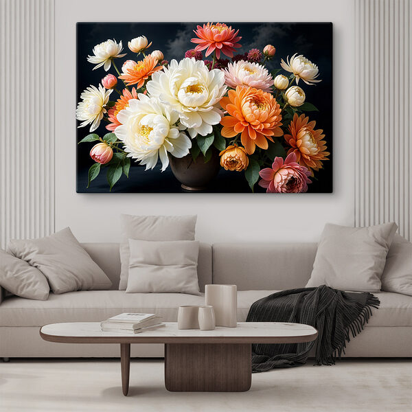 Vaas met bloemen met een bewolkte hemel Vaas met bloemen met een bewolkte hemel