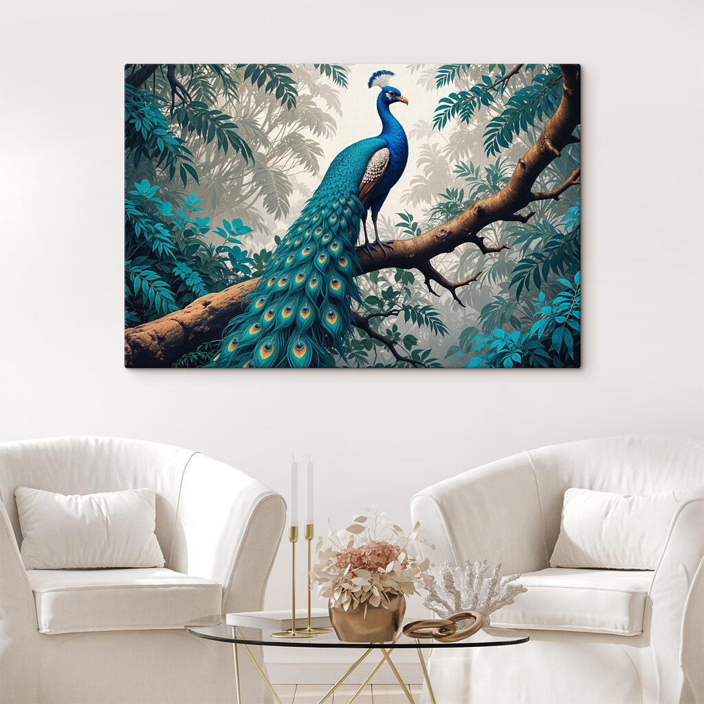 Peacock on a tree branch