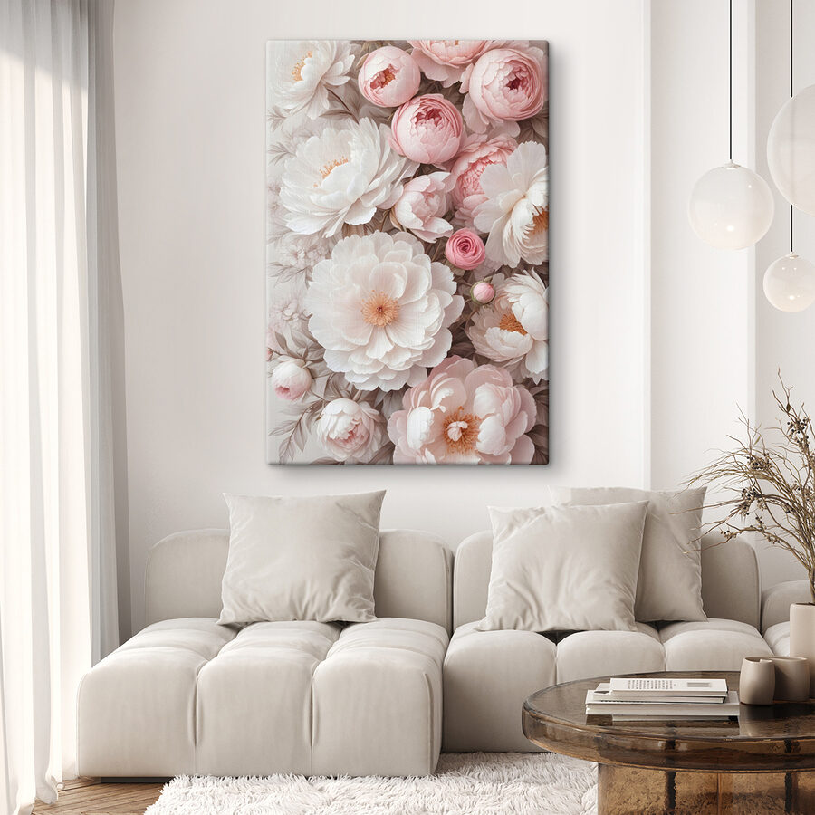 Groep witte en roze bloemen