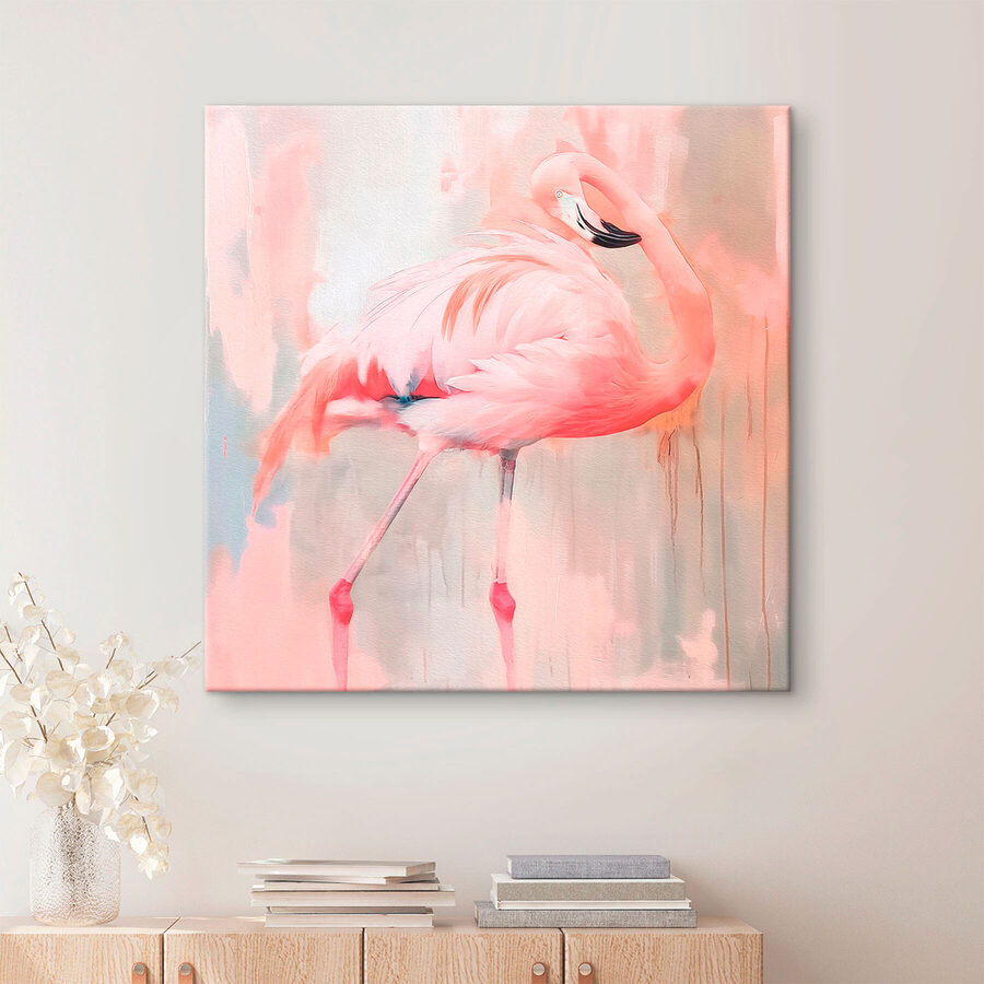 Roze flamingo met lange poten