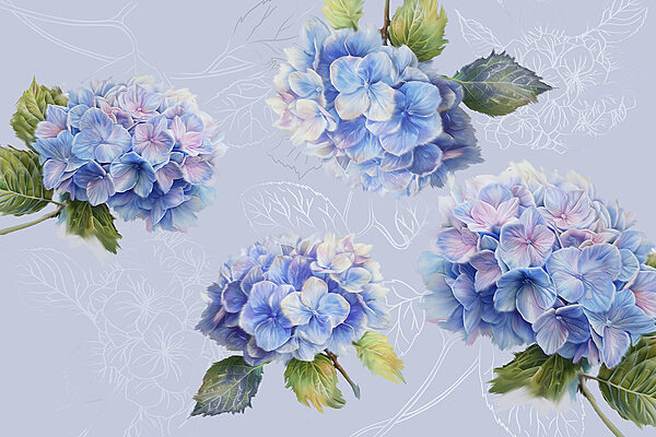Groep blauwe bloemen Groep blauwe bloemen