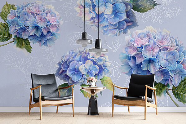 Groep blauwe bloemen Groep blauwe bloemen