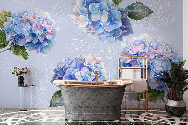 Groep blauwe bloemen Groep blauwe bloemen