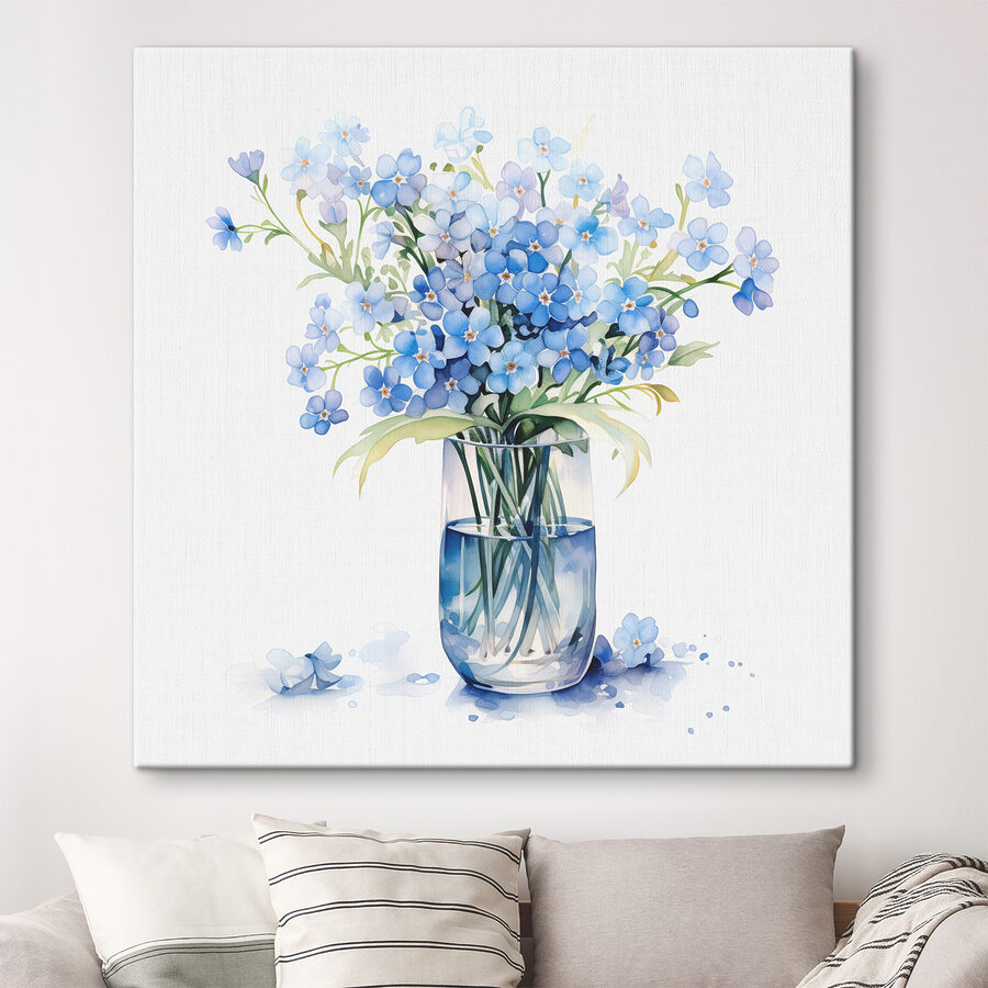 Aquarel van een vaas met bloemen